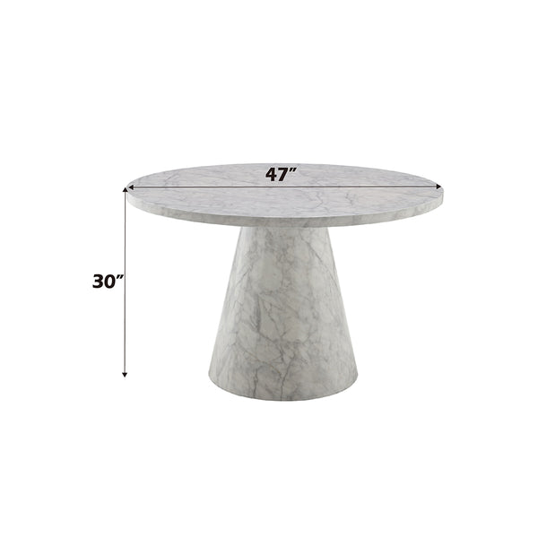 ACME Kacey Engineered Stone Round Dining Table Model DN03715