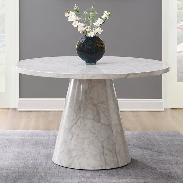 ACME Kacey Engineered Stone Round Dining Table Model DN03715