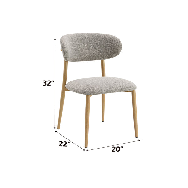 ACME Kacey Gray Boucle & Natural Side Chair (Set-2) Model DN03716