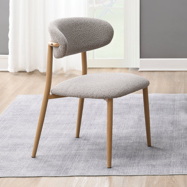 ACME Kacey Gray Boucle & Natural Side Chair (Set-2) Model DN03716