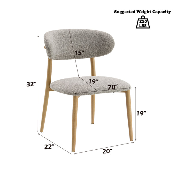 ACME Kacey Gray Boucle & Natural Side Chair (Set-2) Model DN03716
