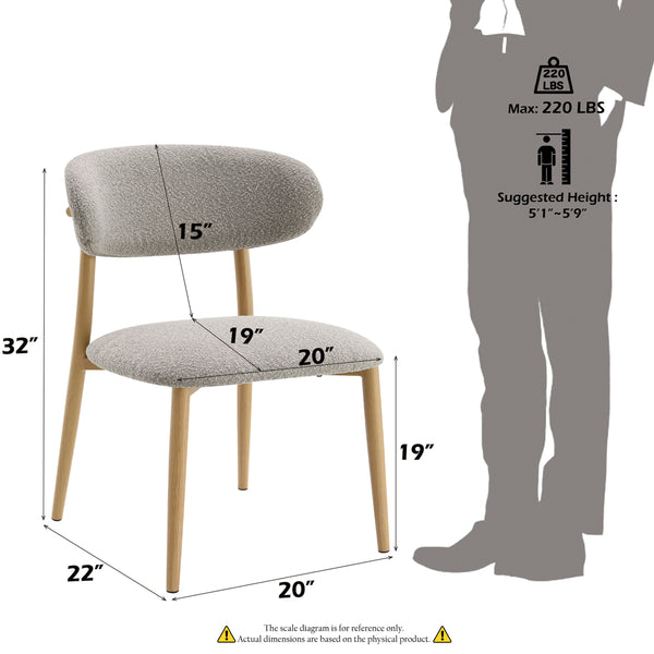 ACME Kacey Gray Boucle & Natural Side Chair (Set-2) Model DN03716