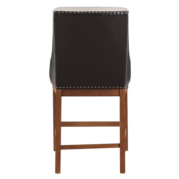 ACME Gilsea Fabric Brown Synthetic Leather & Brown Counter Height Chair (Set-2) Model DN03726