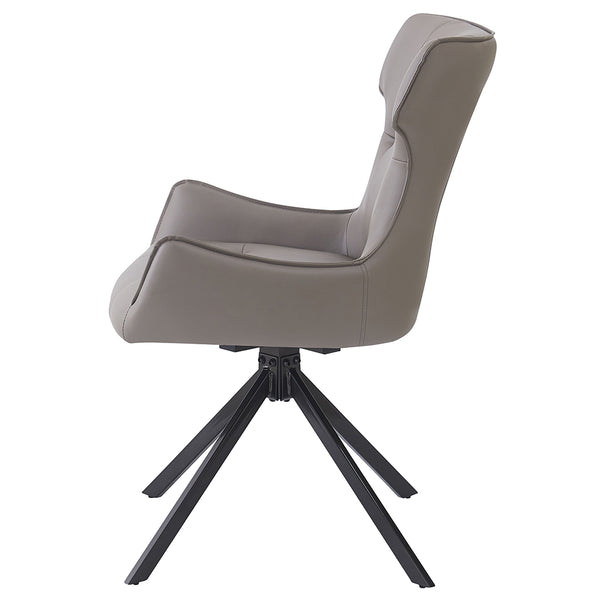 ACME Damita Camel Synthetic Leather & Black Finsh Side Chair with Swivel (Set-2) Model DN03736