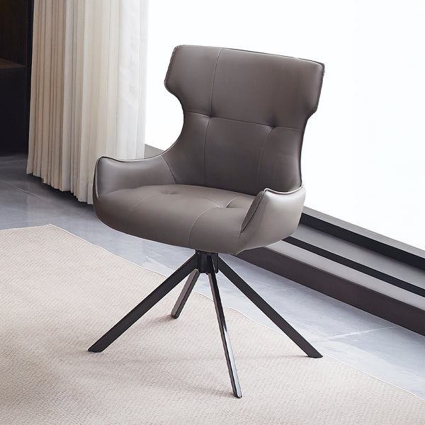 ACME Damita Camel Synthetic Leather & Black Finsh Side Chair with Swivel (Set-2) Model DN03736