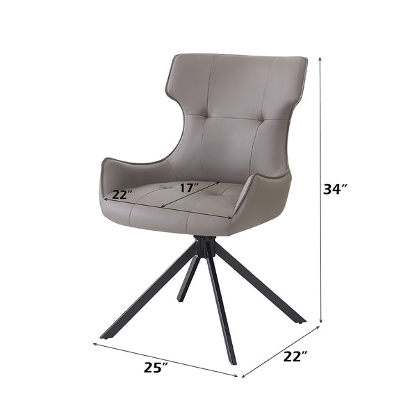 ACME Damita Camel Synthetic Leather & Black Finsh Side Chair with Swivel (Set-2) Model DN03736