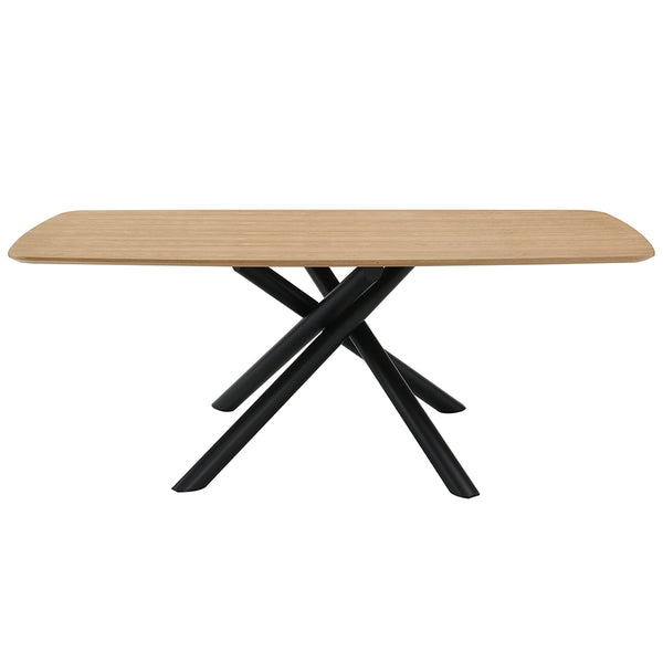 ACME Lawton Natural & Black Dining Table Model DN03765