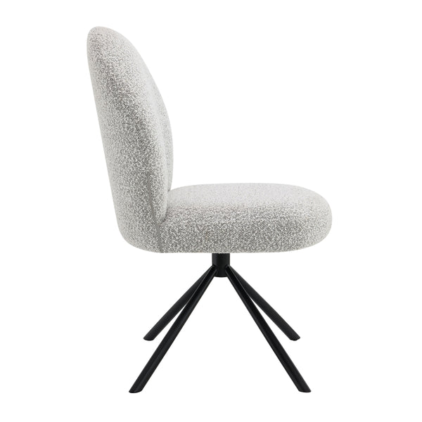 ACME Lawton Gray Boucle & Black Side Chair with Swivel (Set-2) Model DN03766