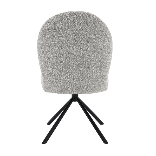 ACME Lawton Gray Boucle & Black Side Chair with Swivel (Set-2) Model DN03766