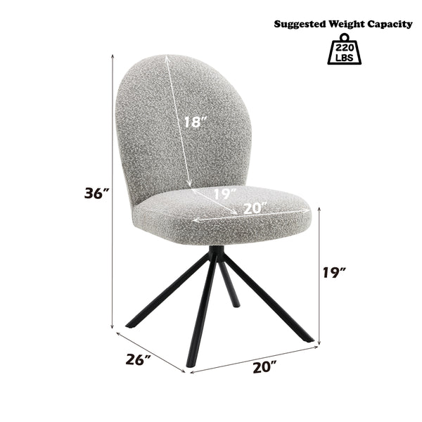 ACME Lawton Gray Boucle & Black Side Chair with Swivel (Set-2) Model DN03766