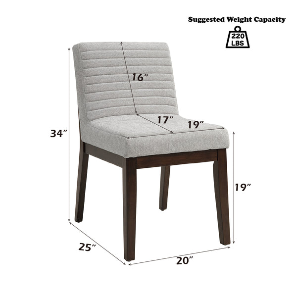 ACME Edwyn Gray Linen & Espresso Side Chair (Set-2) Model DN03931
