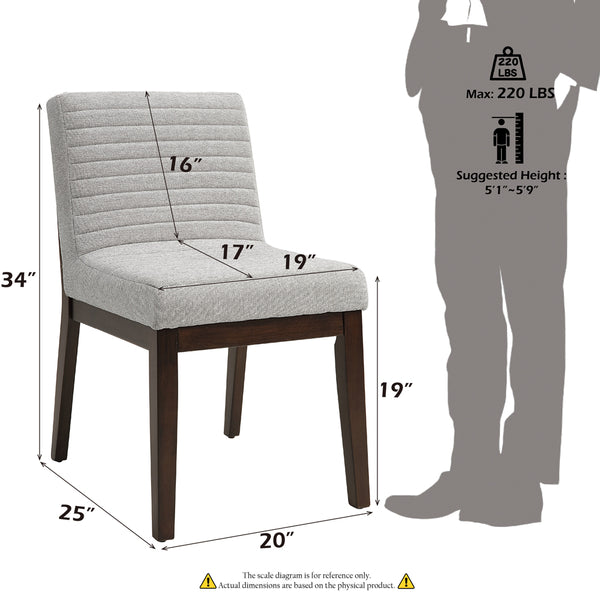 ACME Edwyn Gray Linen & Espresso Side Chair (Set-2) Model DN03931