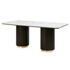 ACME Clayten Engineering Marble Top & Espresso Dining Table with Marble Top Model DN03940