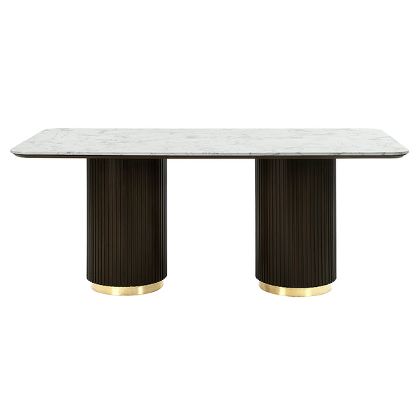 ACME Clayten Engineering Marble Top & Espresso Dining Table with Marble Top Model DN03940