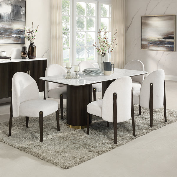 ACME Clayten Beige Chenille & & Espresso Side Chair (Set2) Model DN03942