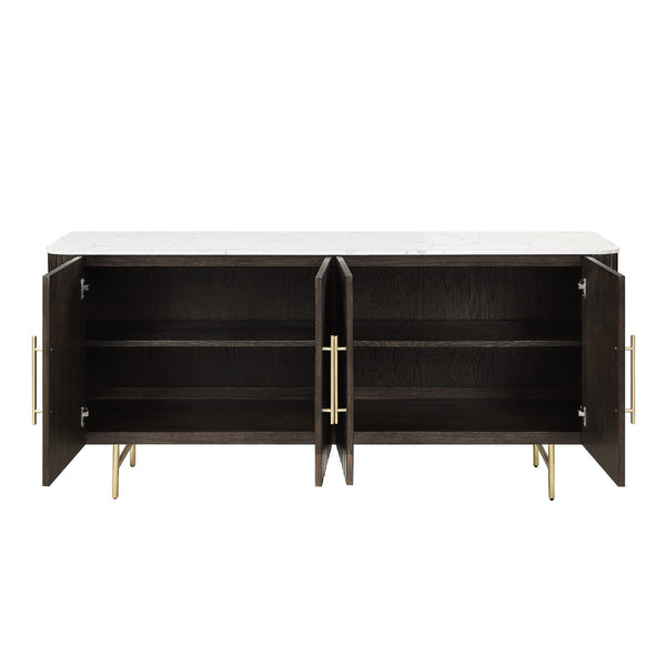 ACME Clayten White Engineering Marble Top & Espresso Server Model DN03943