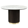 ACME Clayten White Engineering Marble Top & Espresso Round Dining Table with Marble Model DN03950