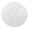 ACME Clayten White Engineering Marble Top & Espresso Round Dining Table with Marble Model DN03950