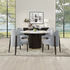 ACME Clayten White Engineering Marble Top & Espresso Round Dining Table with Marble Model DN03950