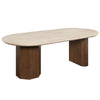 ACME Leonardo Travertine Top & Dark Oak Dining Table Model DN04015