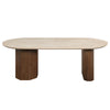 ACME Leonardo Travertine Top & Dark Oak Dining Table Model DN04015