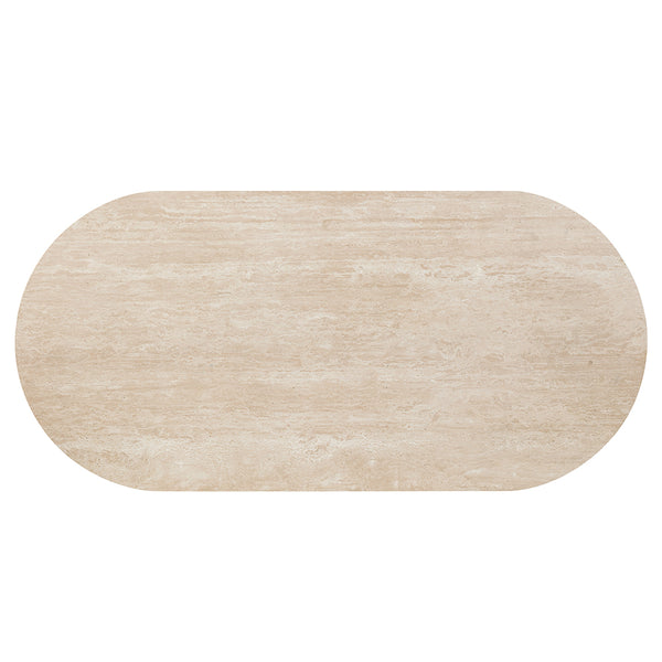 ACME Leonardo Travertine Top & Dark Oak Dining Table Model DN04015