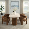 ACME Leonardo Travertine Top & Dark Oak Dining Table Model DN04015