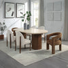ACME Leonardo Travertine Top & Dark Oak Dining Table Model DN04015