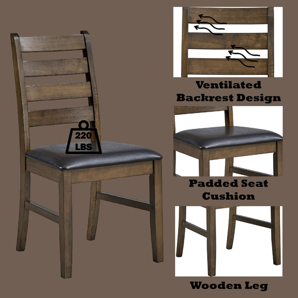 ACME Damica Brown Synthetic Leather & Walnut Side Chair (Set-2) Model DN04031