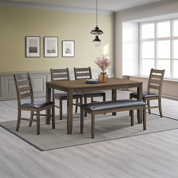 ACME Damica Brown Synthetic Leather & Walnut Side Chair (Set-2) Model DN04031