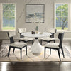 ACME Koen Engineering Marble Top White & Black Round Dining Table Model DN04055