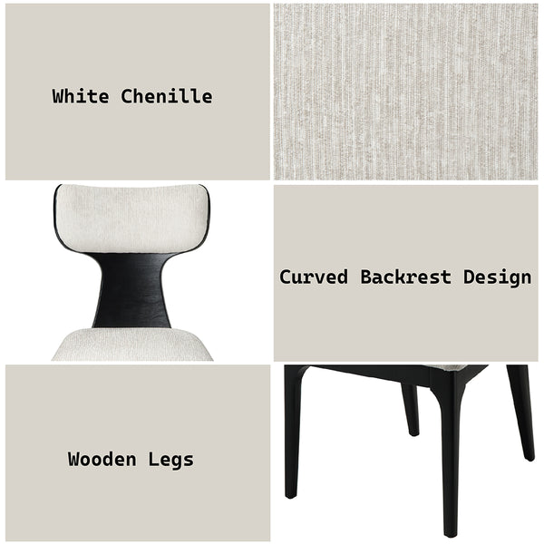 ACME Marioly White Chenille Side Chair (Set-2) Model DN04066