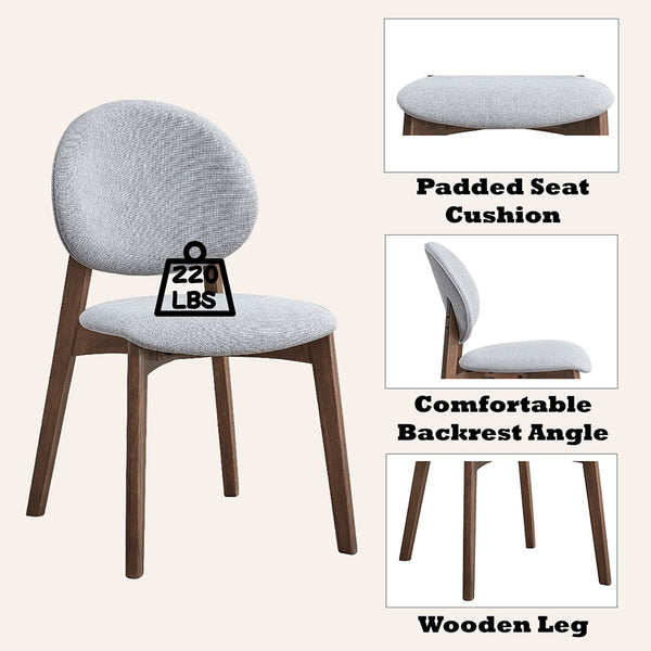 ACME Hadasa Light Gray Linen & Walnut Side Chair (Set-2) Model DN04166