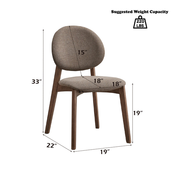 ACME Hadasa Light Brown Linen & Walnut Side Chair (Set-2) Model DN04167