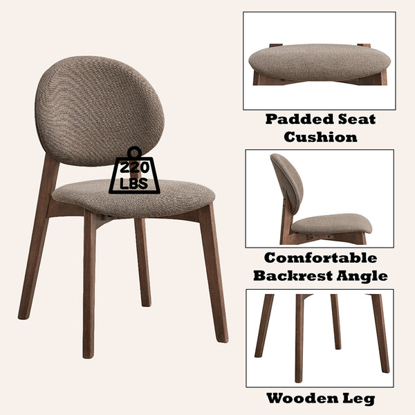 ACME Hadasa Light Brown Linen & Walnut Side Chair (Set-2) Model DN04167