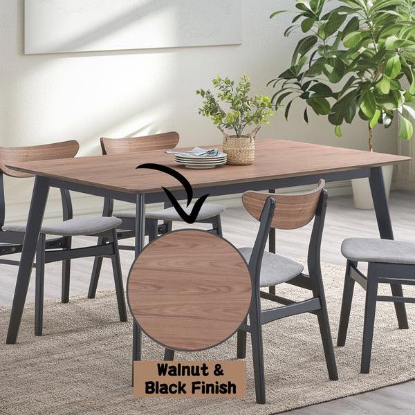 ACME Rebi Walnut & Black Dining Table Model DN04180