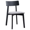 ACME Real Gray Linen & Black Side Chair (Set-2) Model DN04186