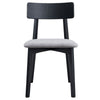 ACME Real Gray Linen & Black Side Chair (Set-2) Model DN04186