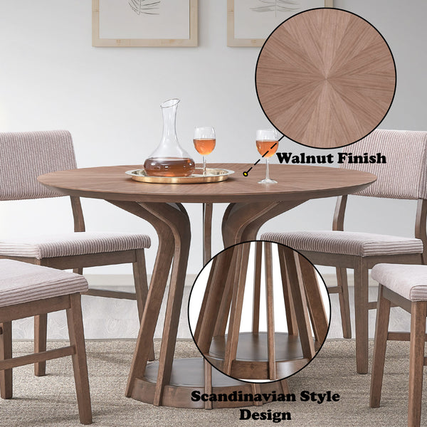 ACME Seda Walnut Round Dining Table Model DN04190
