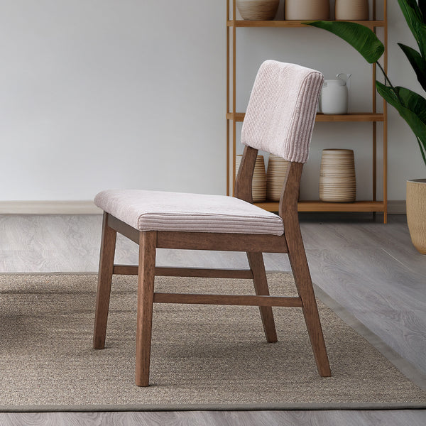 ACME Seda Dusty Mauve Corduroy & Walnut Side Chair (Set-2) Model DN04191