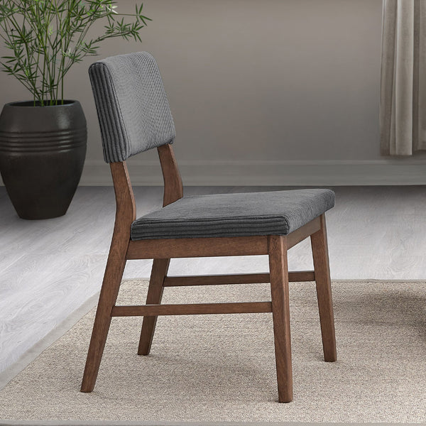 ACME Seda Gray Corduroy & Walnut Side Chair (Set-2) Model DN04192