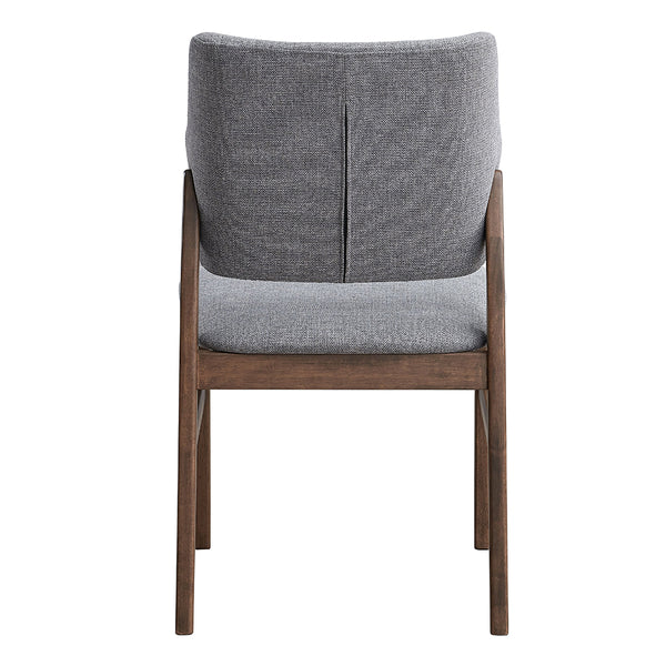 ACME Sarha Light Gray Linen & Walnut Side Chair (Set-2) Model DN04196