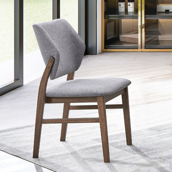 ACME Sarha Light Gray Linen & Walnut Side Chair (Set-2) Model DN04196