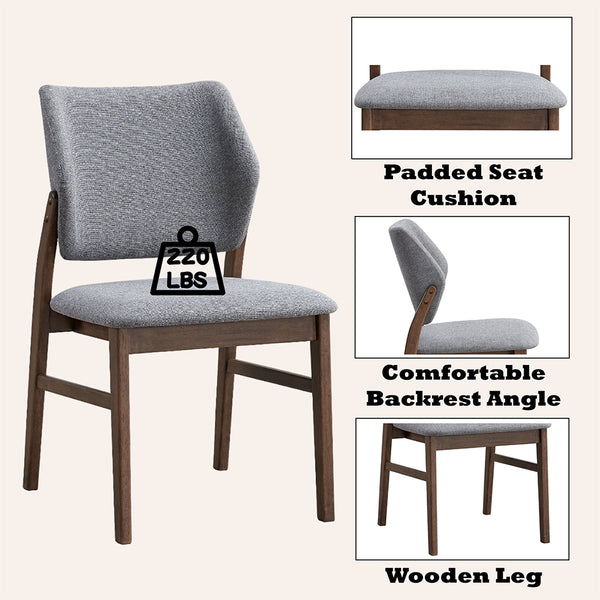 ACME Sarha Light Gray Linen & Walnut Side Chair (Set-2) Model DN04196