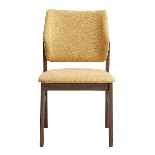 ACME Sarha Yellow Linen & Walnut Side Chair (Set-2) Model DN04197