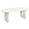 ACME Zayn White Natural Marble Top & White Dining Table Model DN04205
