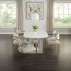 ACME Zayn White Natural Marble Top & White Dining Table Model DN04205