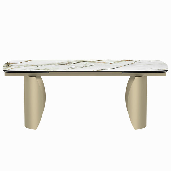 ACME Cora Ceramic Top & Golden Champange Dining Table Model DN04295