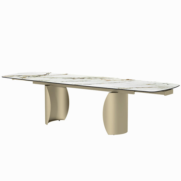 ACME Cora Ceramic Top & Golden Champange Dining Table Model DN04295