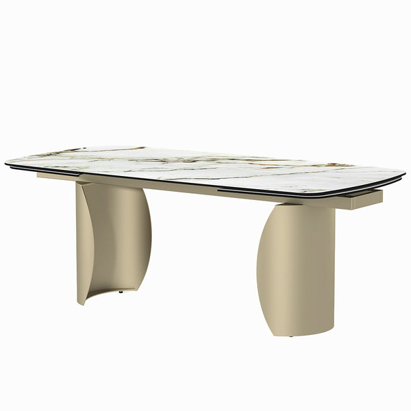 ACME Cora Ceramic Top & Golden Champange Dining Table Model DN04295